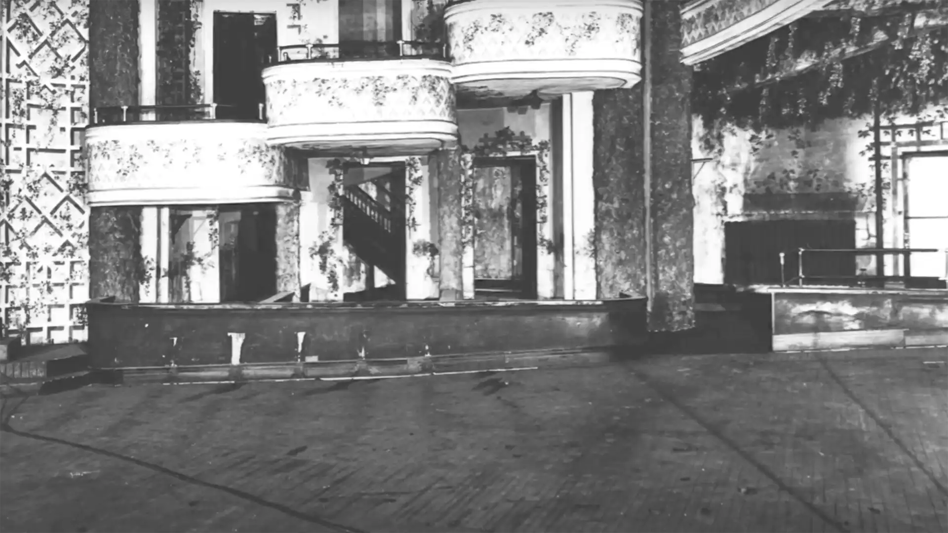 black and white photo of inside the elgin theater